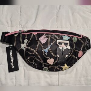 Karl Lagerfeld Black and Pink Women's Bag